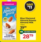 Blue Diamond Almond Breeze Almond Milk-1Ltr