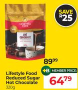 Lifestyle Food Reduced Sugar Hot Chocolate-320g