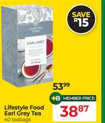 Lifestyle Food Earl Grey Tea-40 Teabags