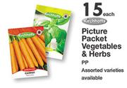 Kirchhoffs Picture Packet Vegetables & Herbs PP-Each