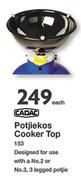 Cadac Potjiekos Cooker Top 153-Each