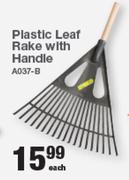 Plastic Leaf Rake With Handle A037-B-Each