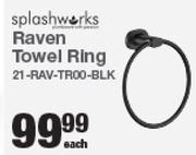 Splashworks Raven Towel Ring 21-RAV-TROO-BLK