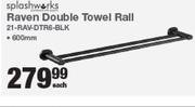Splashworks Raven Double Towel Rail 600mm 21-RAV-DTR6-BLK