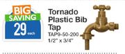 Tornado Plastic Bib Tap 1/2" X 3/4" TAP9-50-200