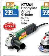 Ryobi 650W 115mm Handyline Angle Grinder HG-650-Each
