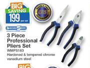 Worksman 3 Piece Professional Pliers Set WMPS183-Per Set