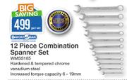 Worksman 12 Piece Combination Spanner Set WMSS185-Per Set