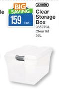 Addis 56Ltr Clear Storage Box Clear Lid 98597CL-Each