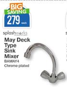 Splash Works May Deck Type Sink Mixer Chrome Plated BAMAY4-Each