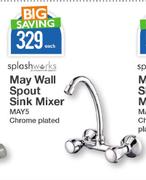 Splash Works May Wall Spout Sink Mixer Chrome Plated MAY5-Each