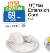 Kloners Extension Cord 16A 5m-EXT5