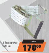 Autogear Tie Downs, Straps & Holders 4 Ton Ratchet With Tail LH40