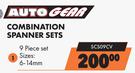 Auto Gear 9 Piece Combination Spanner Set (6-14mm) SCS09CV