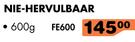 Brandblussers Nie Hervulbaar FE600-600g
