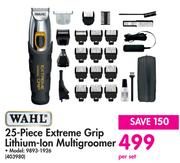 Wahl 25 Piece Extreme Grip Lithium-Ion Multigroomer 9893-1926-Per Set