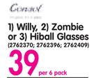 Willy, Zombie Or Hiball Glasses-Per 6 Pack