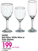 Nadir Red Wine, White Wine Or Flute Glasses-250/300ml Per 12 Pack