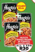 Hugo's Baked Beans In Tomato Sauce-For 3 x 410g