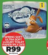 Spring Soft Ultra Soft Luxury Toilet Paper 1Ply-24's Pack