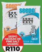 Seepo Medium Or Fine Salt-40 x 500g
