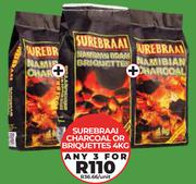 Surebraai Charcoal Or Briquettes-For Any 3 x 4Kg