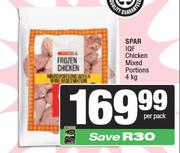 Spar IQF Chicken Mixed Portions-4Kg