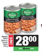 Rhodes Baked Beans In Tomato Sauce-For 2 x 410g