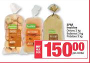 Spar Freshline Onions 3Kg, Butternut 3Kg, Potatoes 3Kg-For All