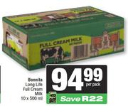 Bonnita Long Life Full Cream Milk-10 x 500ml
