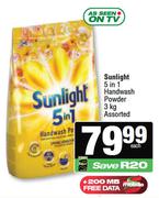 Sunlight 5 In 1 Handwash Powder Assorted-3Kg