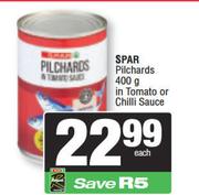 Spar Pilchards In Tomato Or Chilli Sauce-400g Each