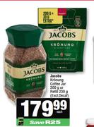 Jacobs Kronung Coffee Jar 200g Or Refill 230g (Excl. Decaf)-Each