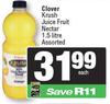 Clover Krush Juice Fruit Nectar Assorted-1.5Ltr