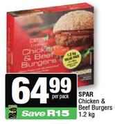 Spar Chicken & Beef Burgers-1.2Kg