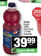 Clover Krush 100% Fruit Juice Assorted-1.5L
