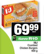 I&J Crumbed Chicken Burgers-400g