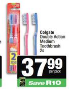 Colgate Double Action Medium Toothbrush-2s