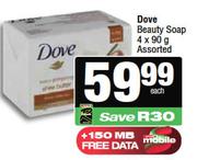 Dove Beauty Soap Assorted-4 x 90g