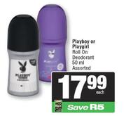 0Playboy Or Playgirl Roll On Deodorant Assorted-50ml