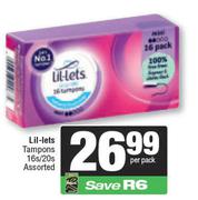 Lil-Lets Tampons Assorted-16s/20s Per Pack