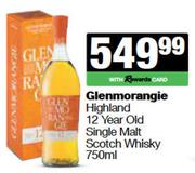 Glenmorangie Highland 12 Year Old Single Malt Scotch Whisky-750ml