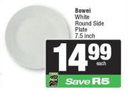 Bowei White Round Side Plate 7.5 Inch