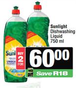 Sunlight Dishwashing Liquid-For 2 x 750ml