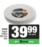 Spar Paper Plates 230mm-50s Per Pack