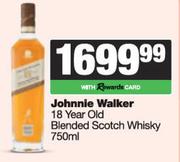 Johnnie Walker 18 Year Old Blended Scotch Whisky-750ml