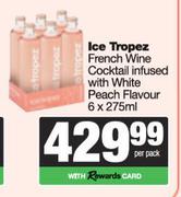Ice Tropez French Wine Cocktail Infused With White Peach Flavour-6 x 275ml Per Pack