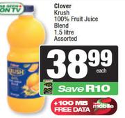 Clover Krush 100% Fruit Juice Blend Assorted-1.5L Each