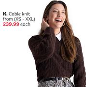 Cable Knit From (XS-XXL)-Each