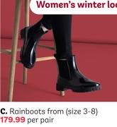 Rainboots From (Size 3-8)-Per Pair
